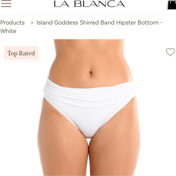 La Blanca Island Goddess Shirred Band Hipster Bottom Bikini Size 4 - Picture 2 of 7